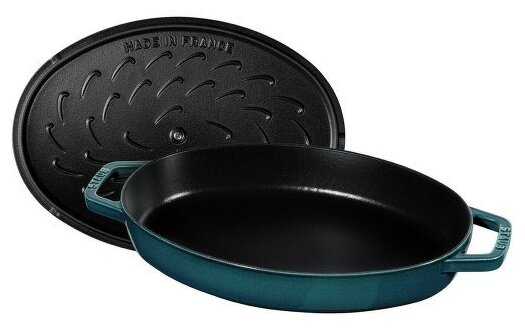 Сотейник (жаровня) чугунный эмалированный с крышкой Authentic (2.6 л), темно-синий Staub фотография 1