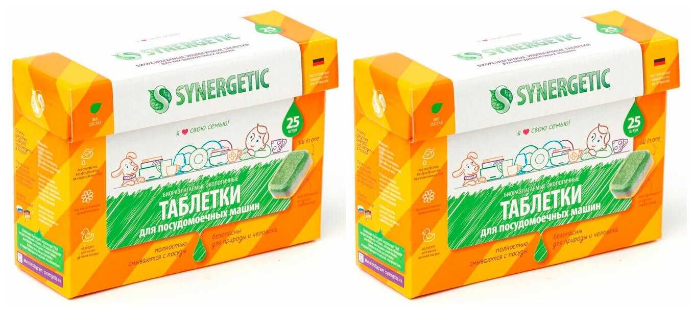 Таблетки для посудомоечной машины Synergetic Эко биоразлагаемые фотография 11