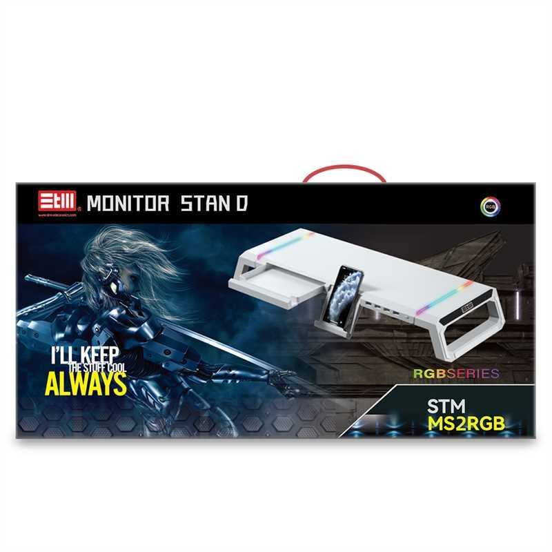 Подставка столик STM MS2RGB для монитора, моноблока, ноутбука, принтера, подсветка RGB, 4 порта USB 3.0 фотография 12