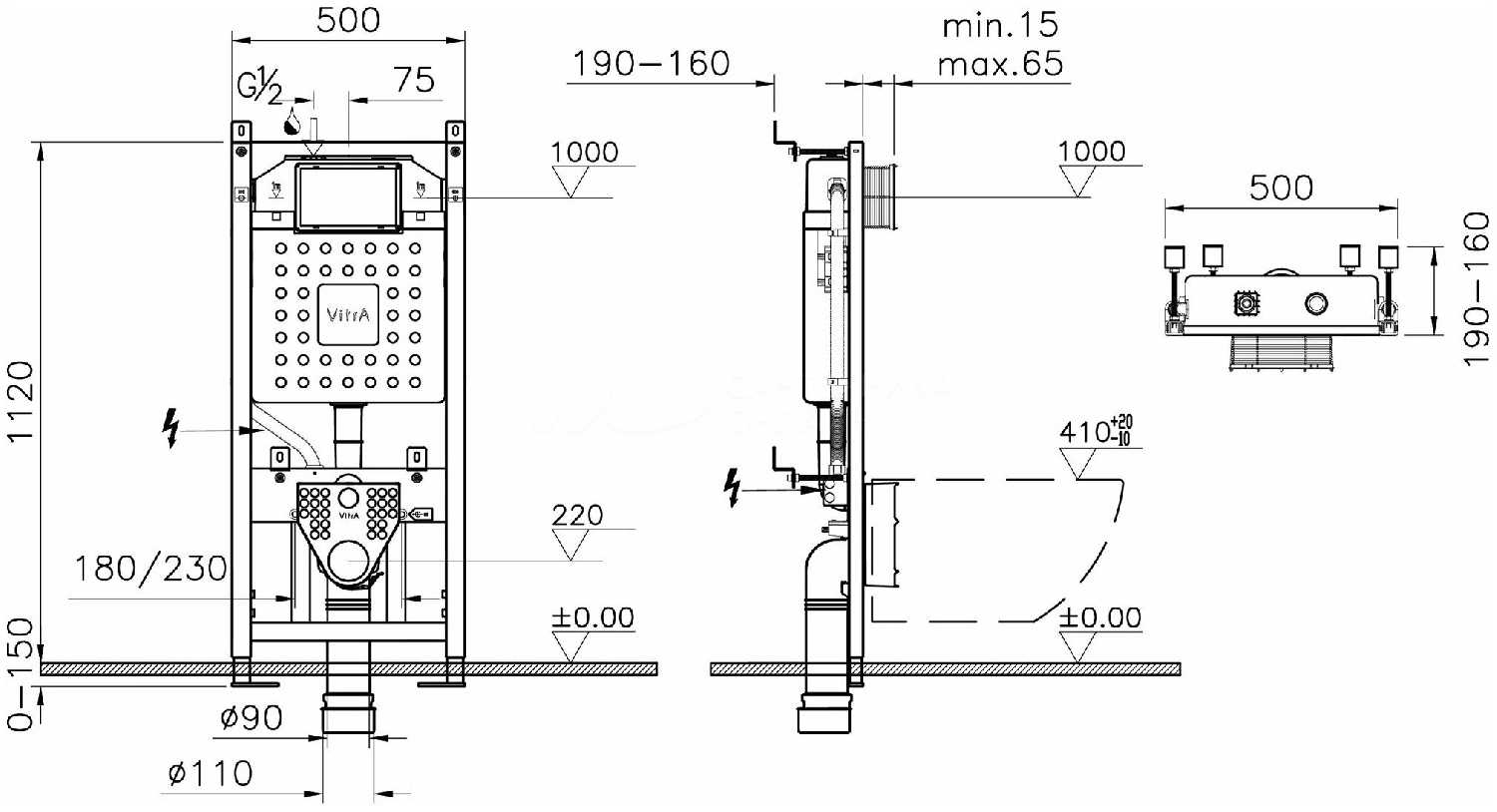 Рамная инсталляция VitrA V12 (762-5800-01) фотография 4
