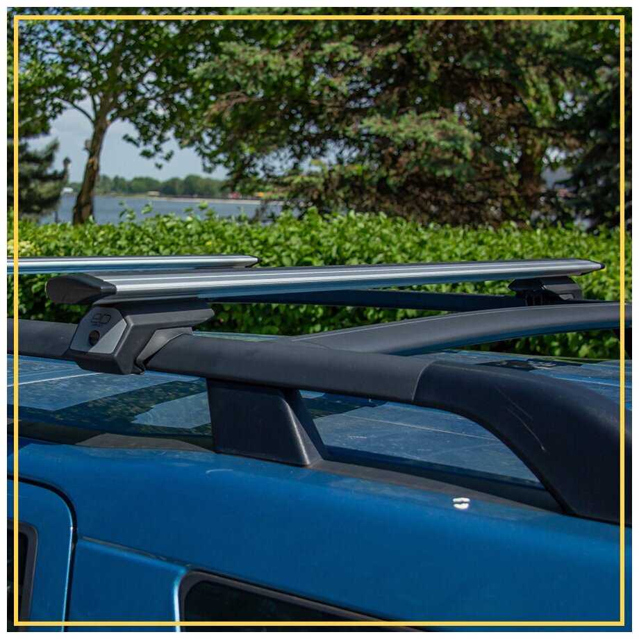 Багажник на крышу на рейлинги Форд Эксплорер 4 2005-2010 / Ford Explorer IV 2005-2010 с крыловидными аэро поперечинами - комплект дуг и креплений фотография 10