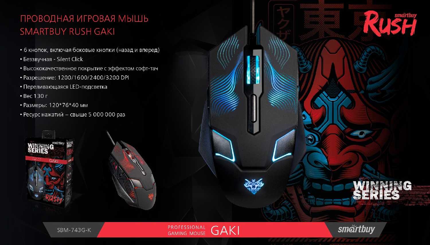 Мышь SmartBuy Gaki (SBM-743G-K) фотография 3