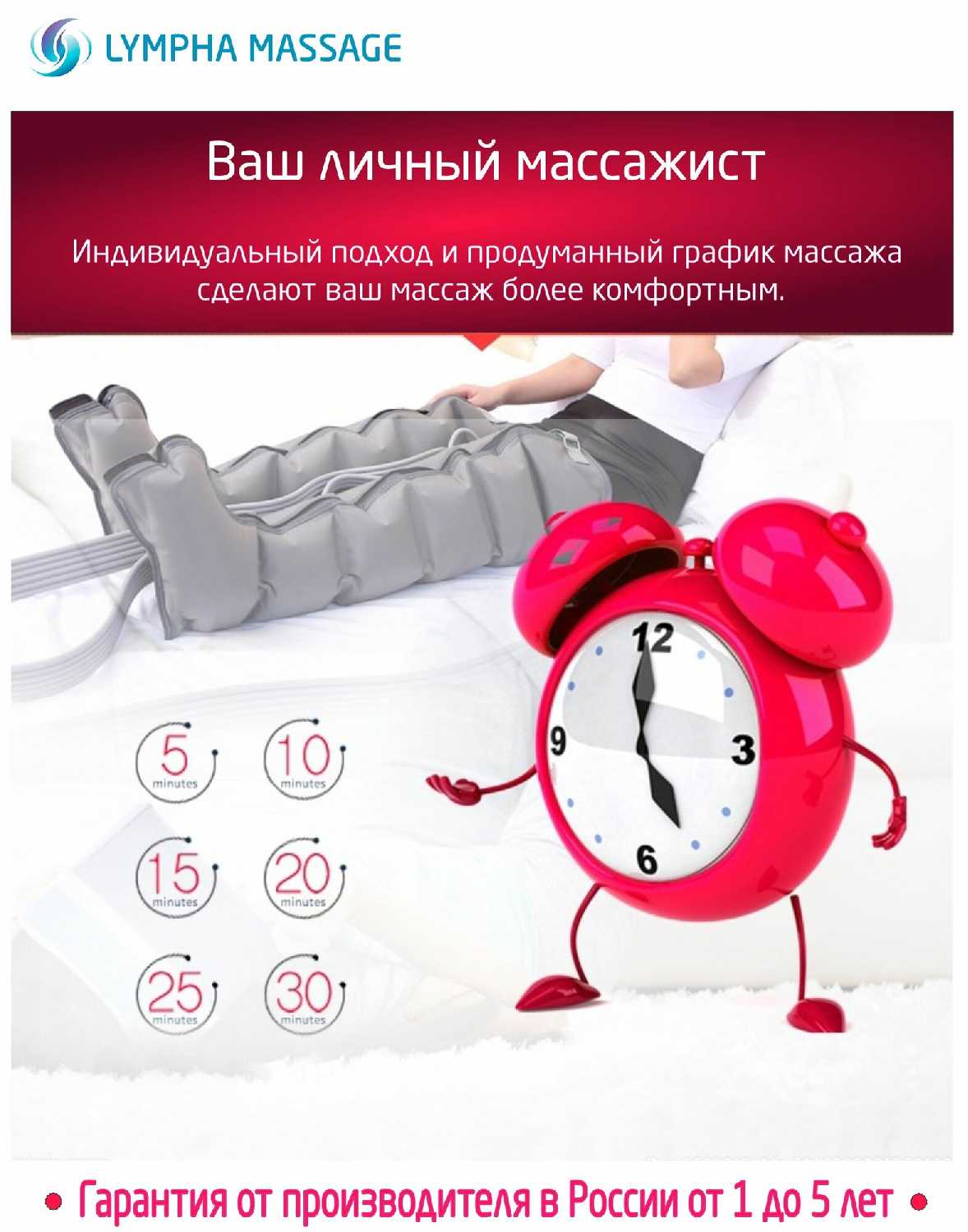 Профессиональный компрессионный лимфодренажный массажер Lympha Massage-8000MLAB фотография 2