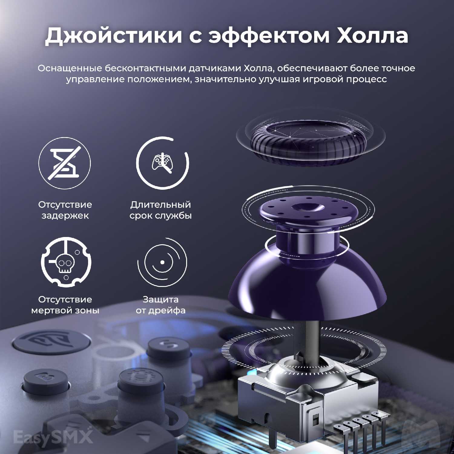 Беспроводной геймпад EasySMX X10 с механическими кнопками и датчиками Холла (VG-C426) фотография 11