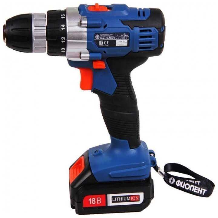 Аккумуляторная дрель-шуруповерт Фиолент ДША1-10-РЭ5-18В фотография 1