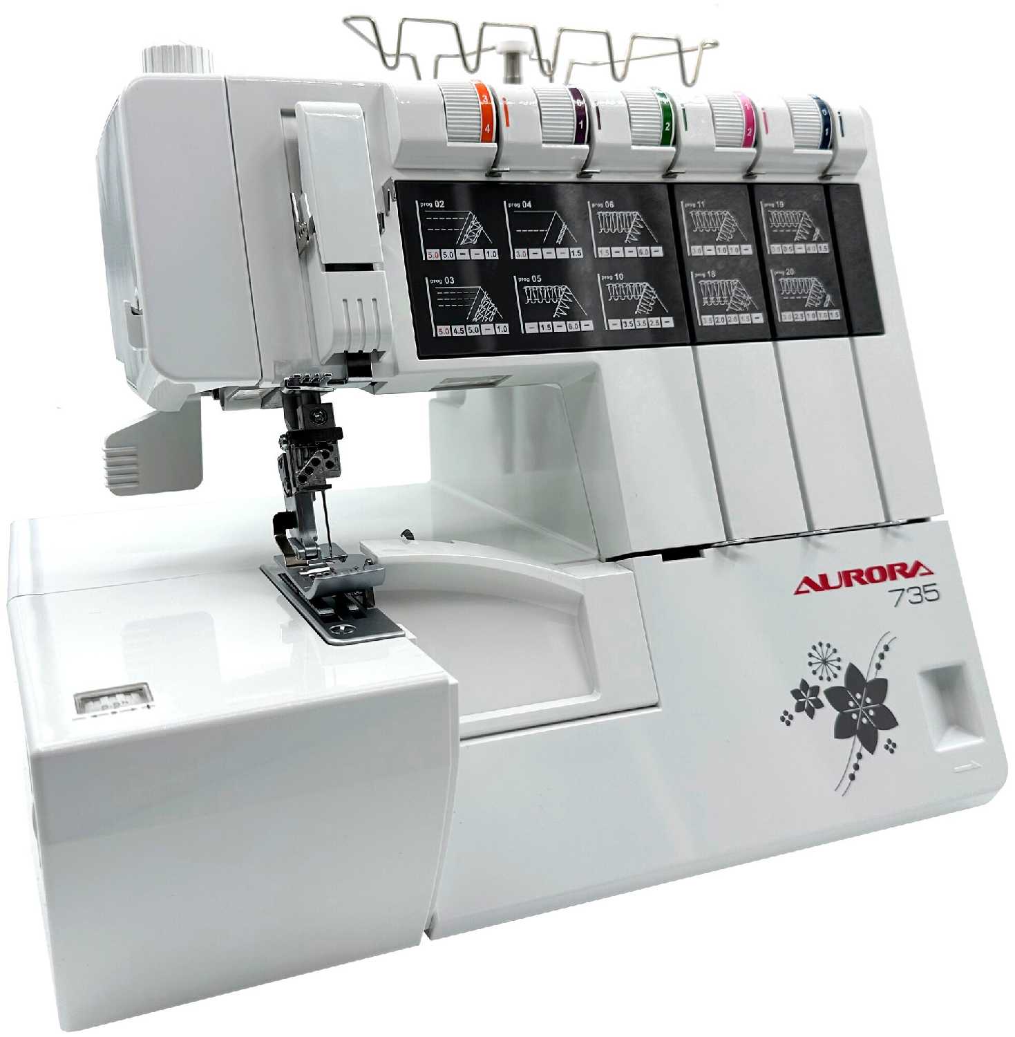 Коверлок Aurora 735 (2,3,4,5 ниточный) фотография 6