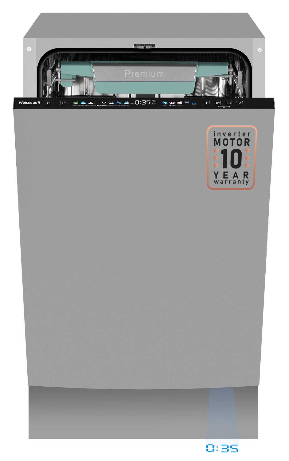 Встраиваемая посудомоечная машина Weissgauff BDW 4160 Real Touch (DC Inverter Timer Floor) фотография 13