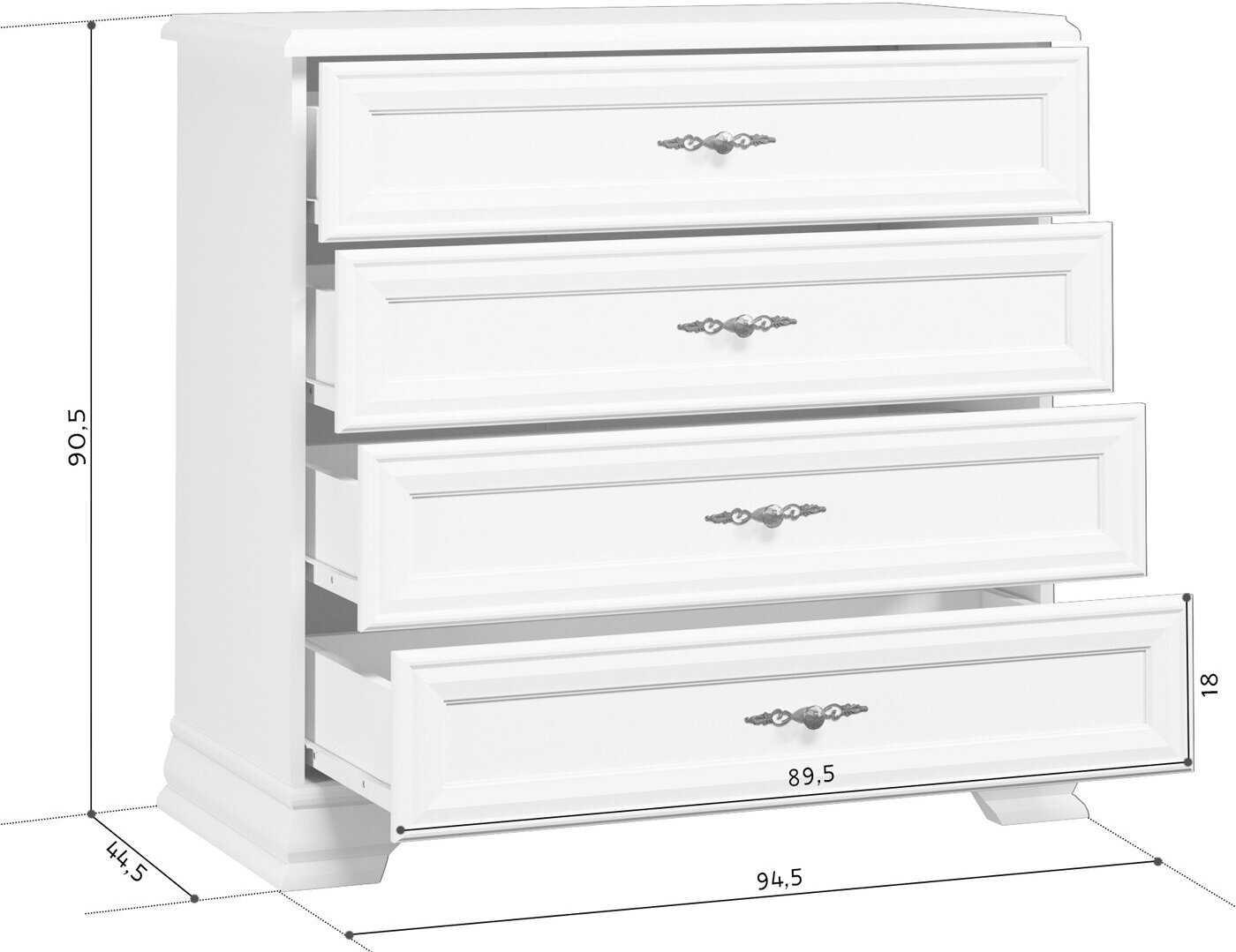 Бельевой комод БРВ-мебель Кентаки (KOMN1D1S/P) фотография 4