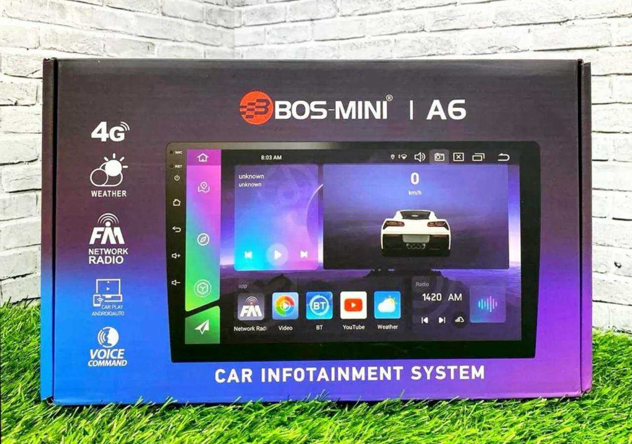 Автомагнитола Bos-Mini A6 – 8 ядер, 4/64 ГБ, Android 9, Sim-карта с охлаждением