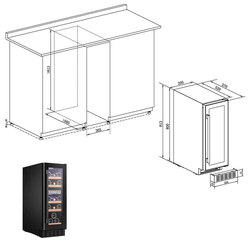 Встраиваемый винный шкаф TEMPTECH PRESX30DB фотография 1