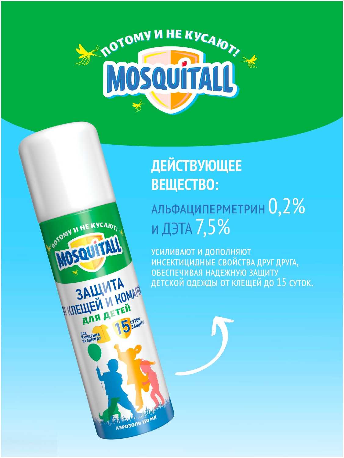 Аэрозоль Mosquitall Нежная защита для детей фотография 4