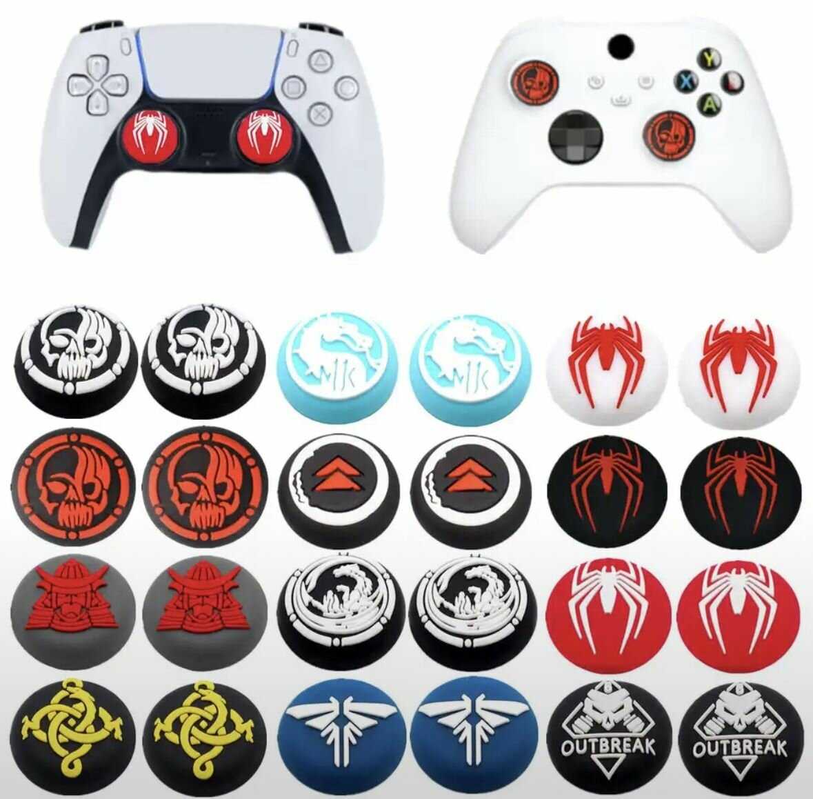 Защитные силиконовые накладки для джойстика PS5 DualSense, PS4 DualShock, Xbox 360 Xbox One Series фотография 14