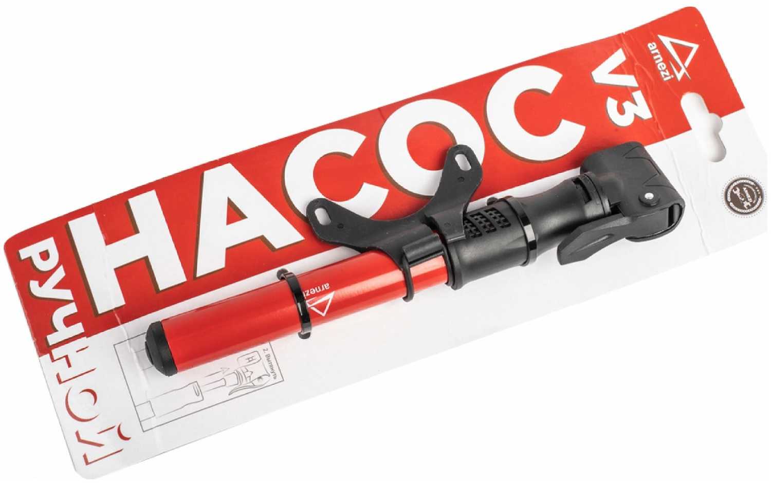 Насос воздушный ручной велосипедный, V3 алюминиевый компактный корпус ARNEZI R7503133