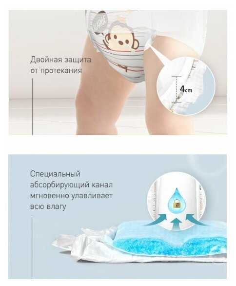 Подгузники детские K-MOM, DualStory размер 3/M 7-11 кг 60 штук фотография 6