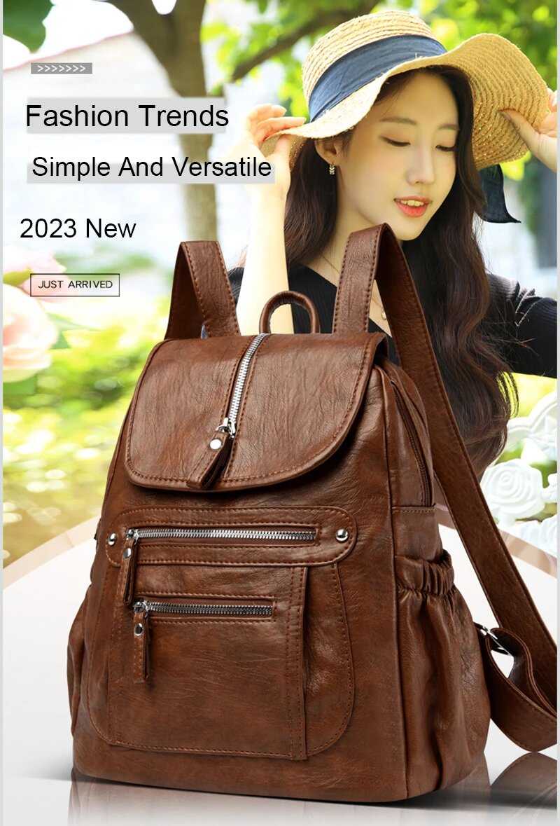 Роскошный женский кожаный рюкзак LANYIBAIGE фотография 11