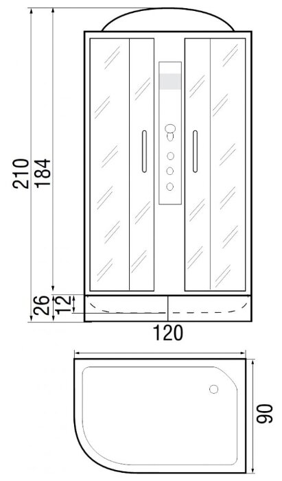 Душевая кабина River Desna 120/90/24 R средний поддон 120см*90см фотография 3
