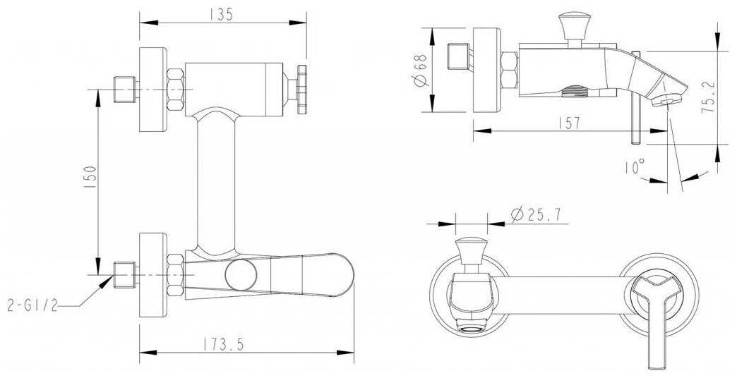 Смеситель Bravat F673107C-01 фотография 6