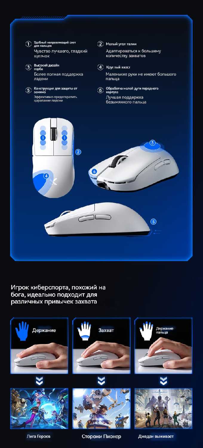 Беспроводная игровая мышь MCHOSE L7 Ultra (PAW3950) фотография 7