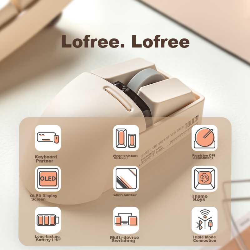Компьютерная мышь LOFREE Wireless Three-Mode PBT Office with OLED Display фотография 9