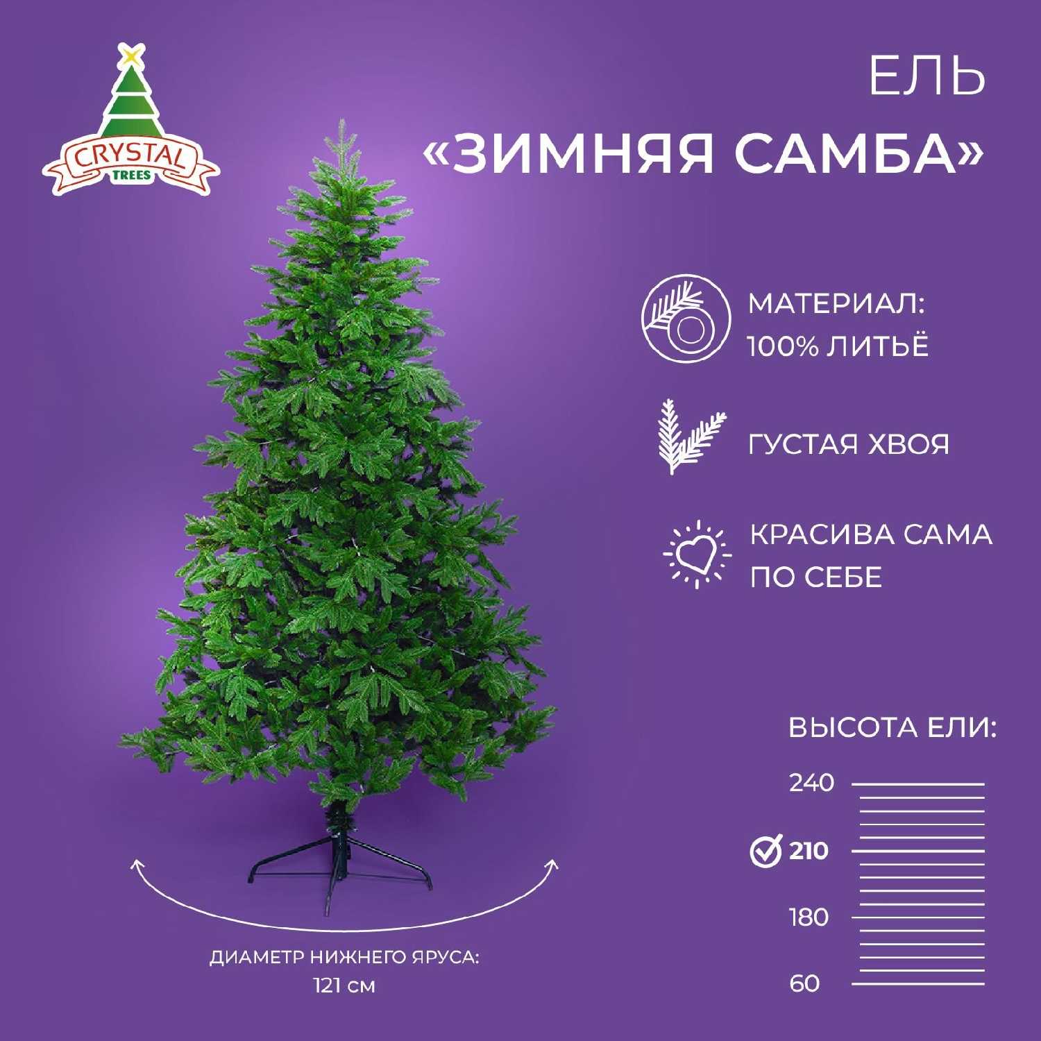 Искусственная елка новогодняя Литая Crystal Trees зимняя самба (180 см) фотография 27