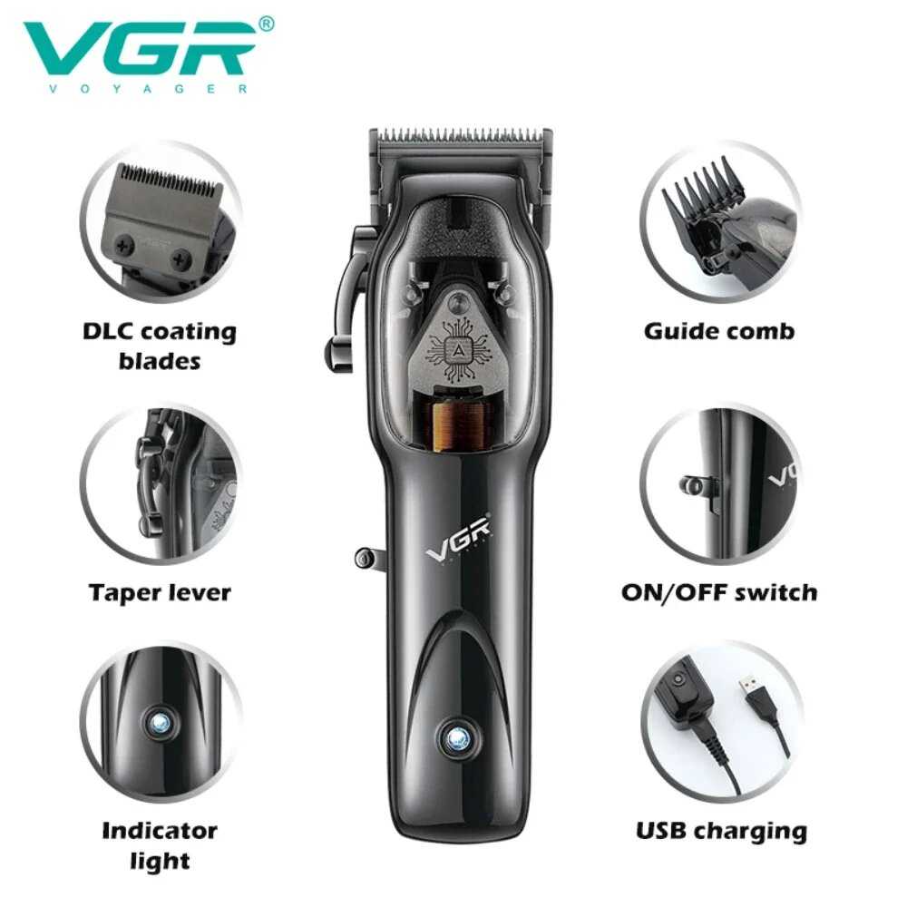 Профессиональная машинка для стрижки волос VGR V-653 фотография 21