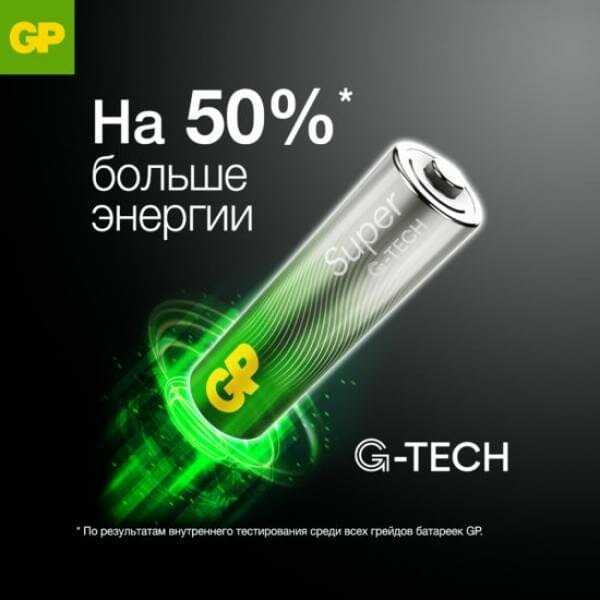 Батарейки GP Super G-TECH (GP15AA21-2CRSBC2) фотография 1