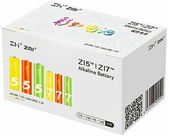 Батарейки Xiaomi Rainbow ZI5 AA 12 шт. + ZI7 AAA 12 шт. (ZI5)