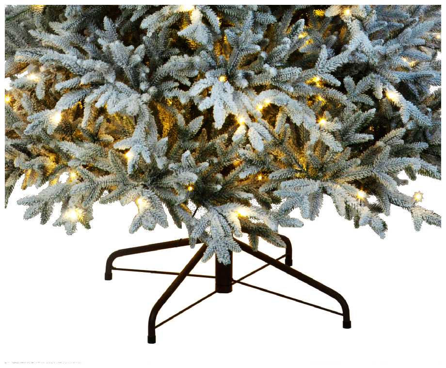 Искусственная елка новогодняя Литая Crystal Trees персея в снегу с вплетенной гирляндой , высота 185 см фотография 1