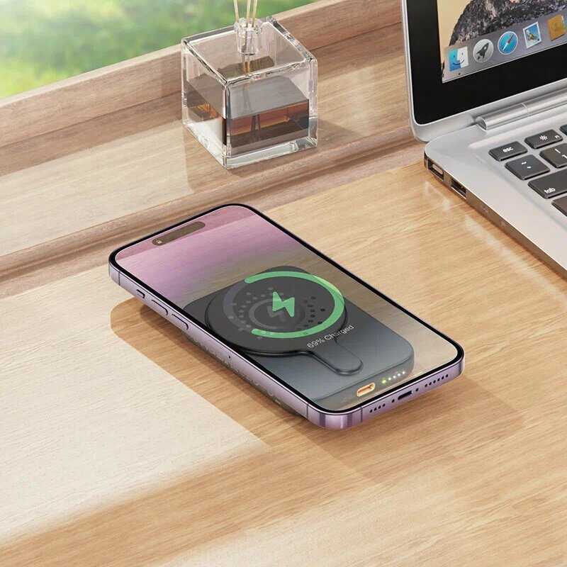 Беспроводной магнитный аккумулятор Hoco J117 MagSafe 5000 mAh PD20W QC3.0 фотография 5