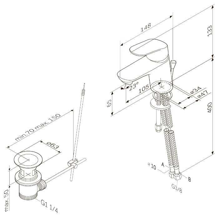 Смеситель для раковины (умывальника) AM.PM Like F8082132, рычажный фотография 1