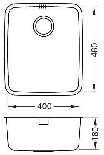 Мойка ALVEUS LUNO 40 SAT 90 FI 480X400 в комплекте с сифоном 1102384 фотография 1