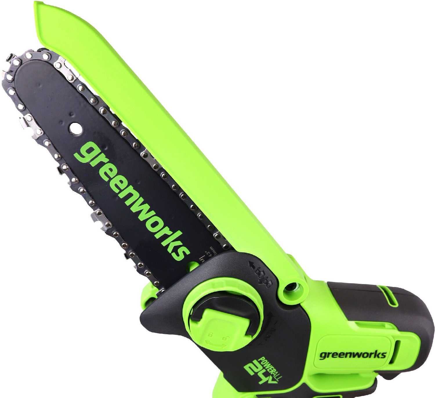 Цепная мини-пила Greenworks GD24CSMNX 24V, длина шины 15 см фотография 7