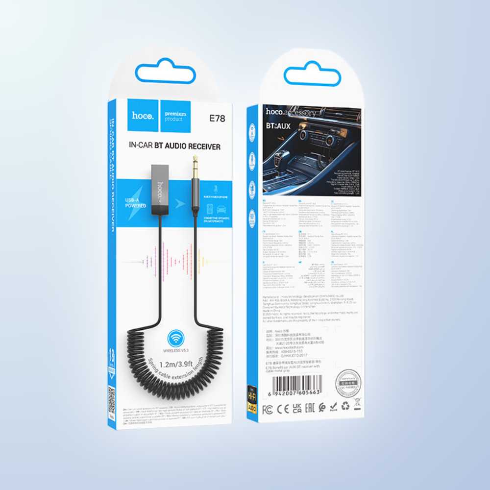 Bluetooth Аудио ресивер Hoco E78 BT 5.3 Audio Receiver фотография 4