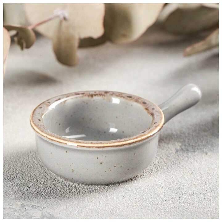 Кокотница с ручкой Dark Grey, 6×6 см, цвет тёмно-серый фотография 1
