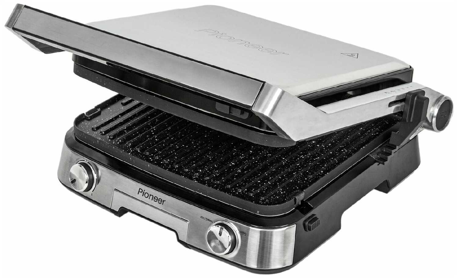 Гриль Pioneer со съемными антипригарными панелями, 3 рабочих положения, регулировка температуры, 2000 Вт фотография 11