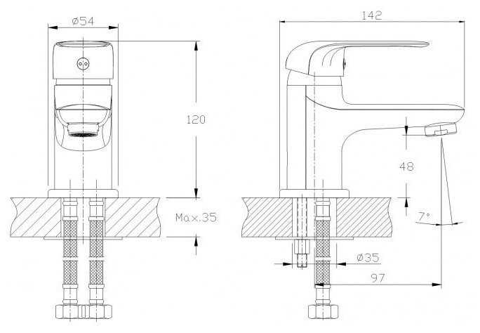 Смеситель для раковины (умывальника) RUSH Fiji FI1835-11, рычажный фотография 1