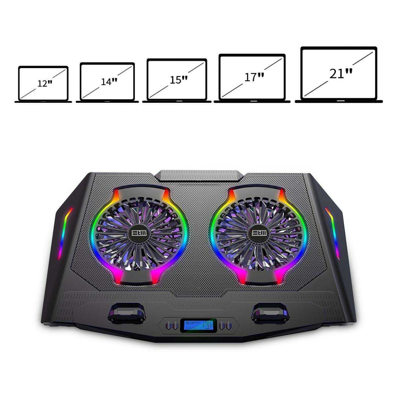 Охлаждающая подставка для ноутбуков Регулируемая [2 вентилятора, для экрана 13