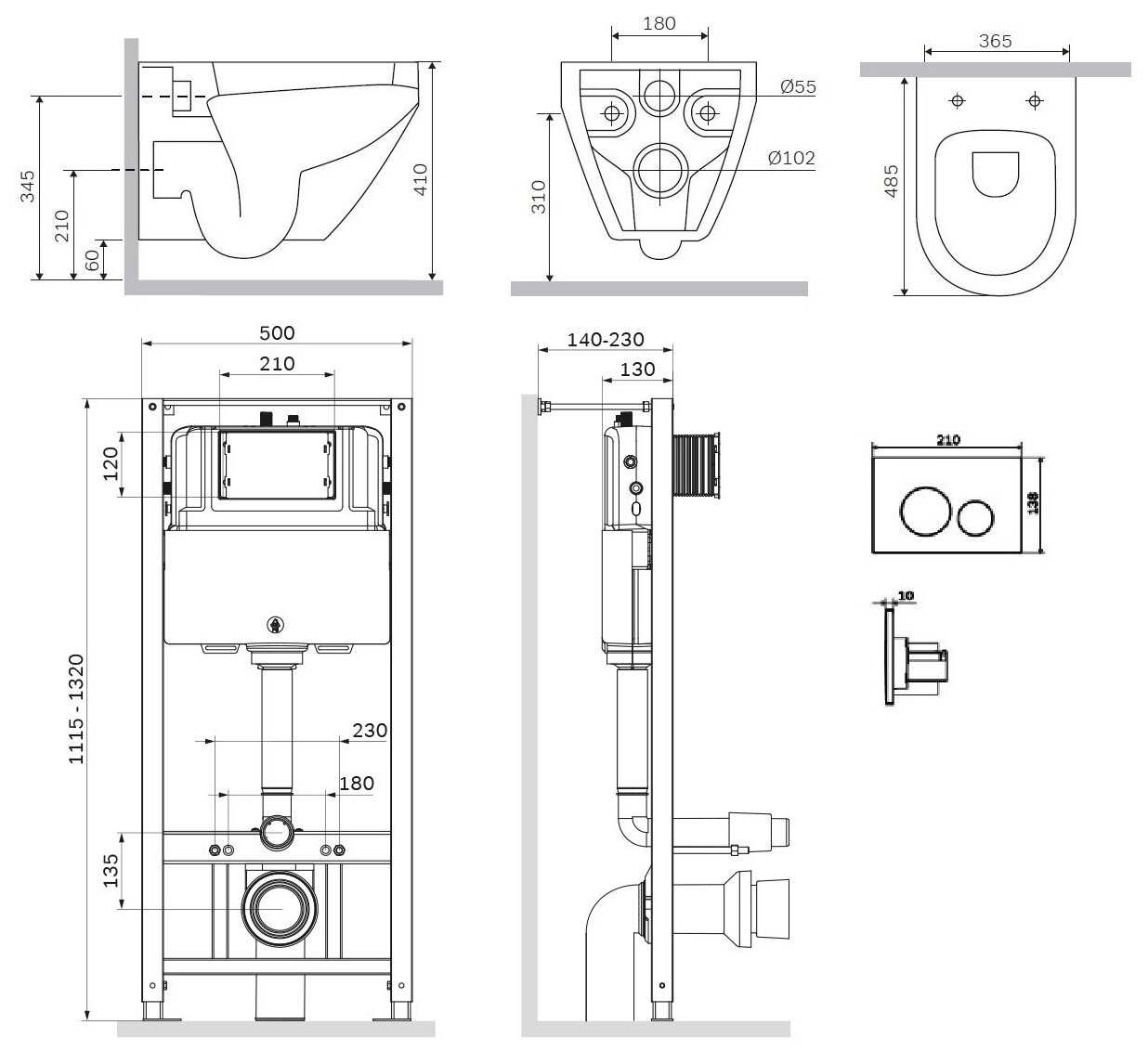 Комплект инсталляции AM.PM SPIRIT V2.0 (IS49001.701700) фотография 2