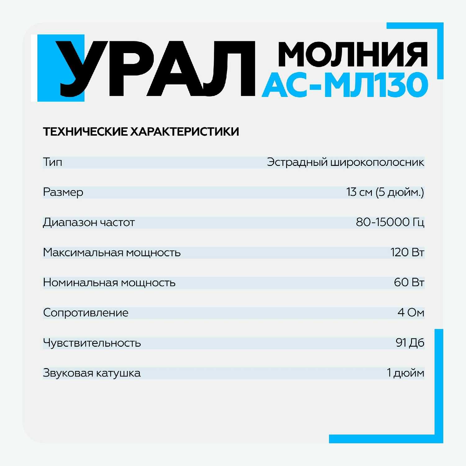 Автомобильная акустика Урал Молния АС-МЛ130 (13 см) фотография 11