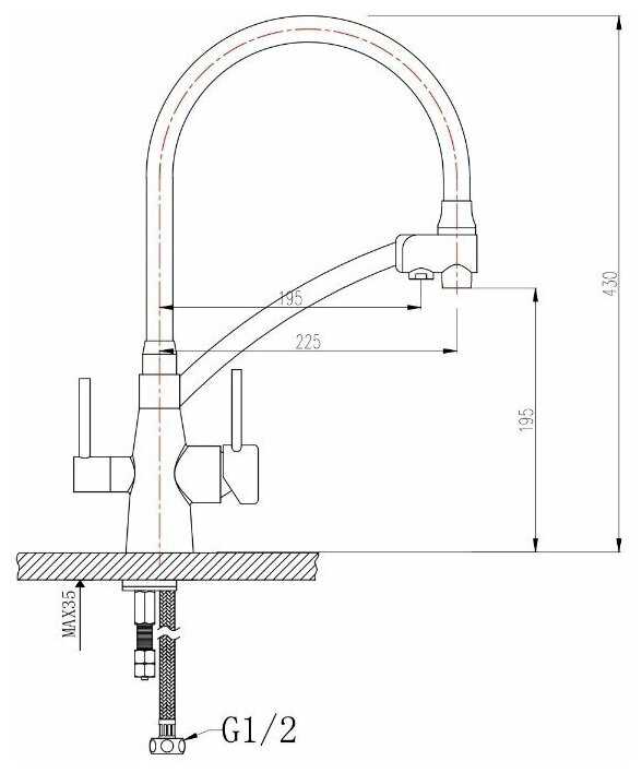 Смеситель для кухни Chipponi 211 (211BL) фотография 17