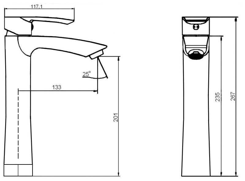 Смеситель для раковины (умывальника) KAISER Aurora 67033, рычажный фотография 1