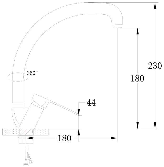 Смеситель для кухни (мойки) Ростовская Мануфактура Сантехники SL52-011F, рычажный фотография 1