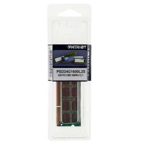 Оперативная память Patriot Memory SL 4 ГБ DDR3L SODIMM CL11 (PSD34G1600L2S) фотография 7