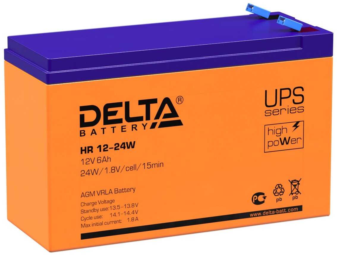 Аккумуляторная батарея DELTA Battery HR 12-24W (12В 6 А·ч)