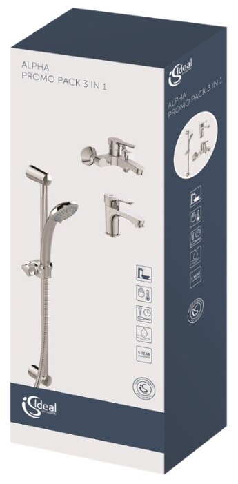Смеситель с душевой лейкой Ideal STANDARD Alpha 3 в 1 BD004AA, фотография 3