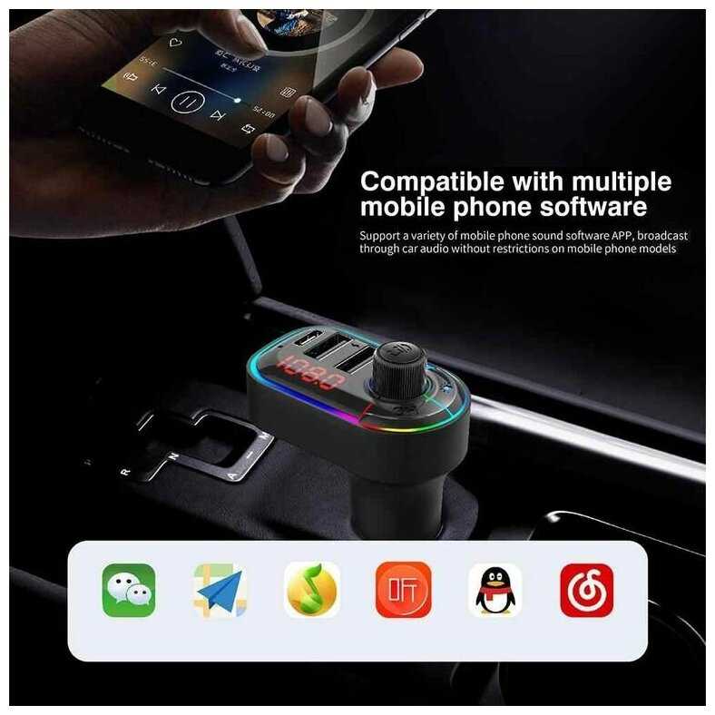 FM-трансмиттер TDS TS-CAF12 RGB (Bluetooth) фотография 3