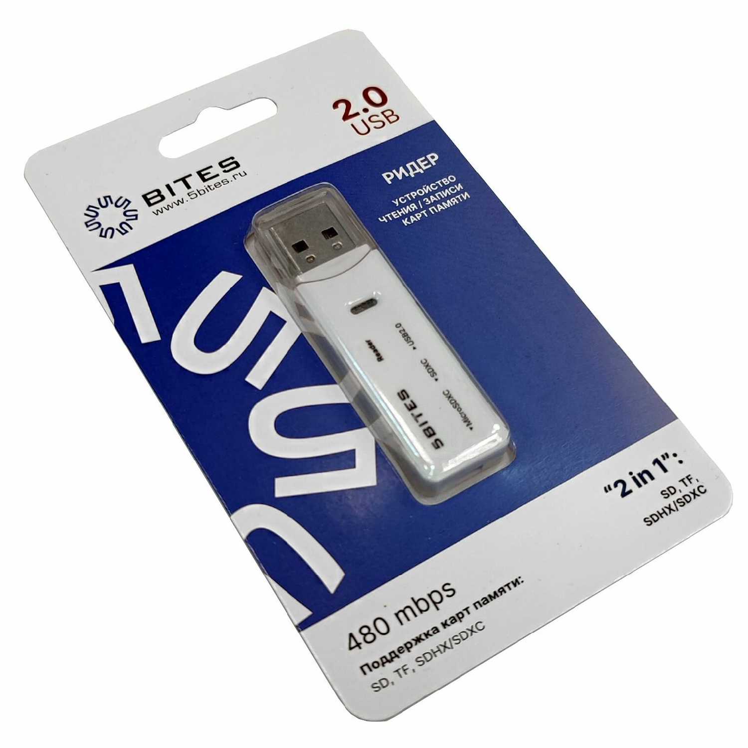 Картридер 5Bites RE2-100WH usb 2.0 фотография 10