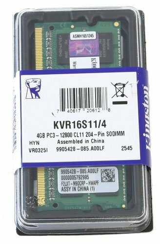 Оперативная память Kingston 4 ГБ DDR3 SODIMM (KVR16S11/4) фотография 9