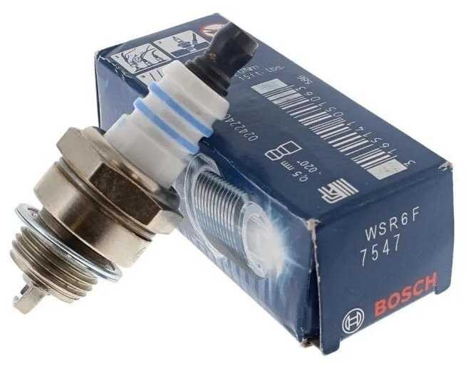 Свеча зажигания Bosch WSR6F для бензопил, бензокос фотография 1
