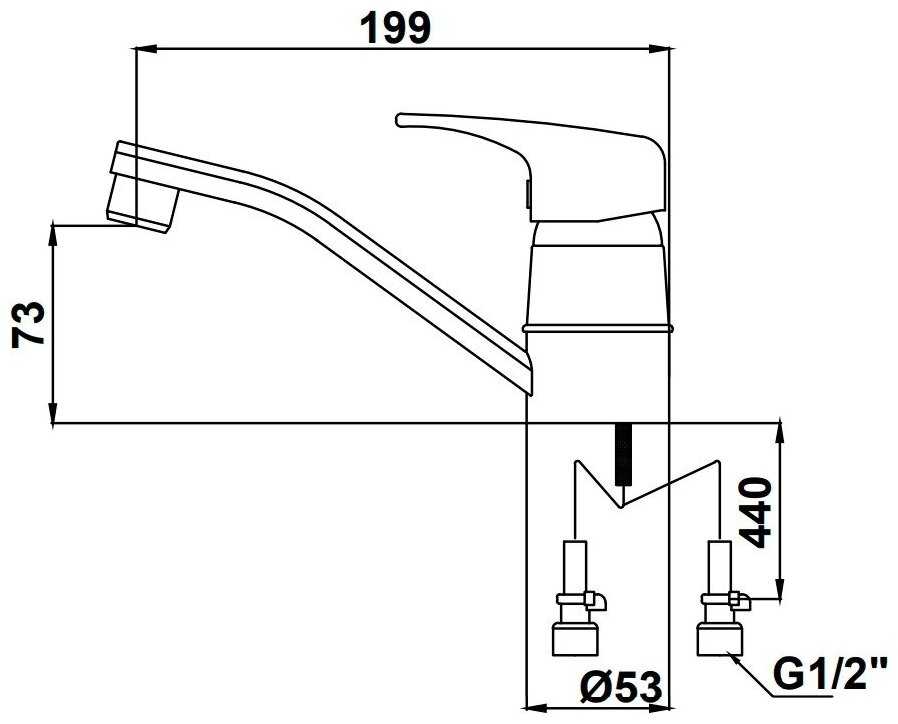 Смеситель для раковины (умывальника) KAISER Leon 19310, рычажный фотография 3
